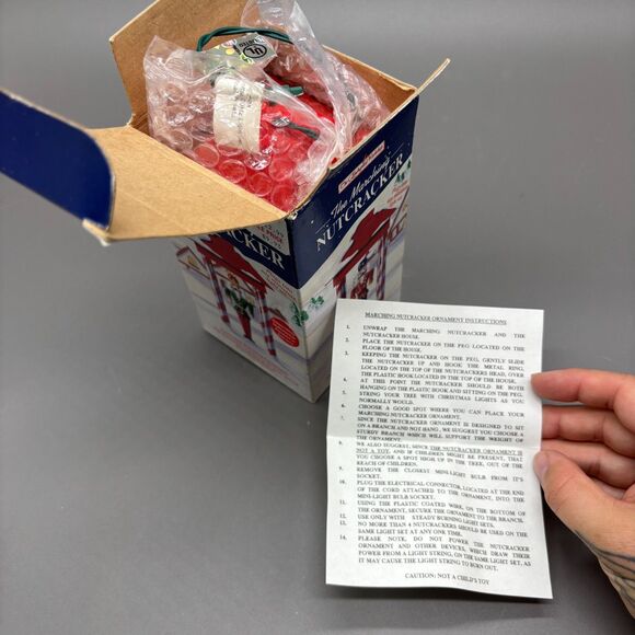 Marching Nutcracker Animated Christmas Ornament Enchanted Workshop Vintage 1994 - Picture 3 of 4